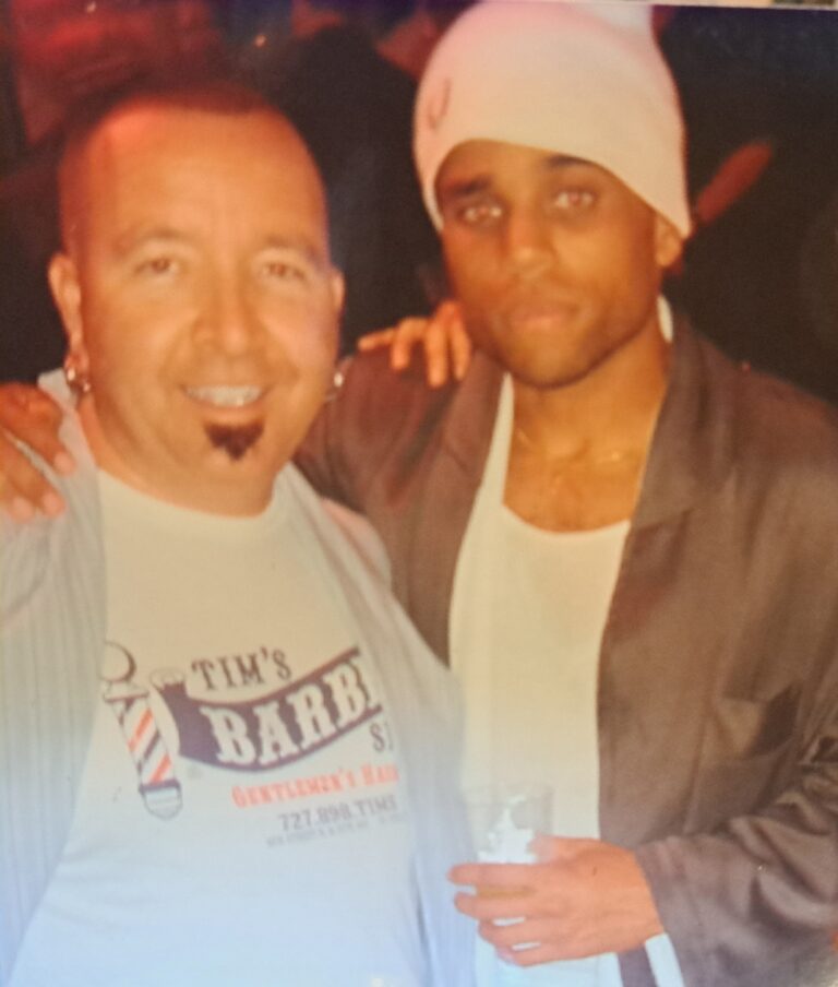 Tim with Michael Ealy from the movie Barbershop
